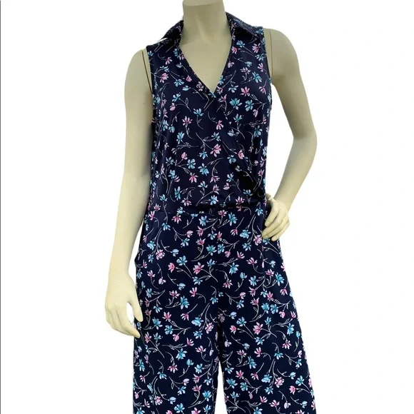 Nina Leonard Surplice Neckline Jumpsuit Size L - Picture 6 of 13